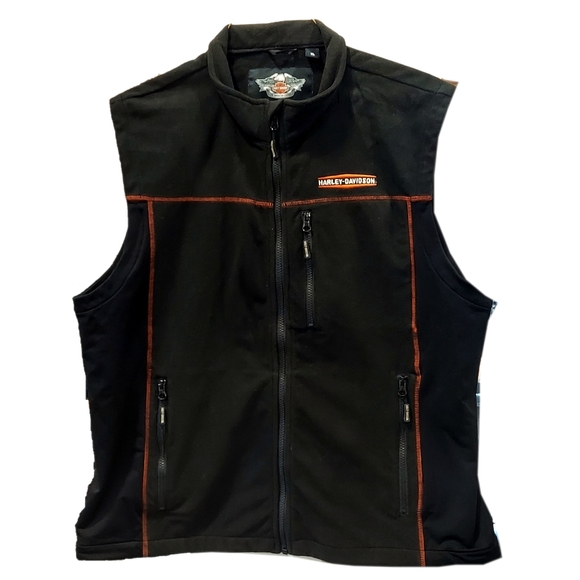 Harley-Davidson Other - Genuine Harley Davidson Mens Black Sleeveless Vest Size XL Zipper Closure